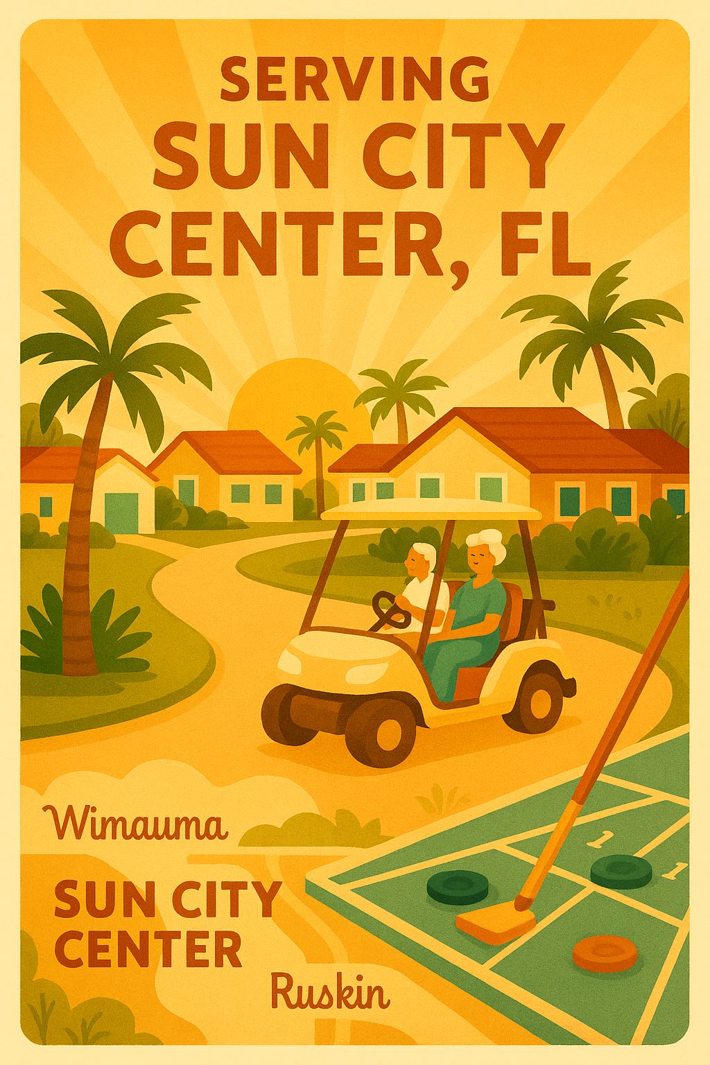 Map artwork of Sun City Center service area